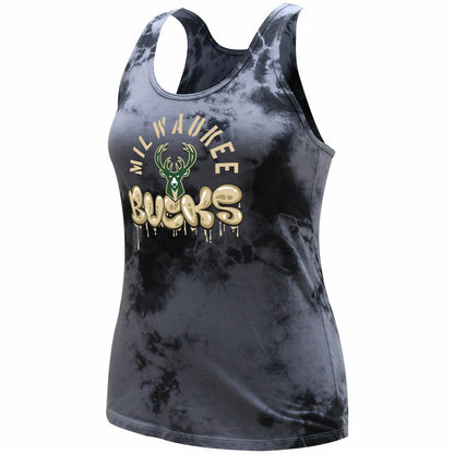 Milwaukee Bucks Stadium Essentials Women's Street Art Dark Crystal Washed Tank Top - Charcoal online