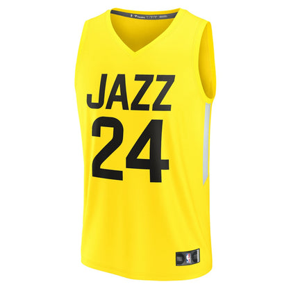 Walker Kessler Utah Jazz Youth Fast Break Player Jersey - Icon Edition - Yellow | Fanatics outlet