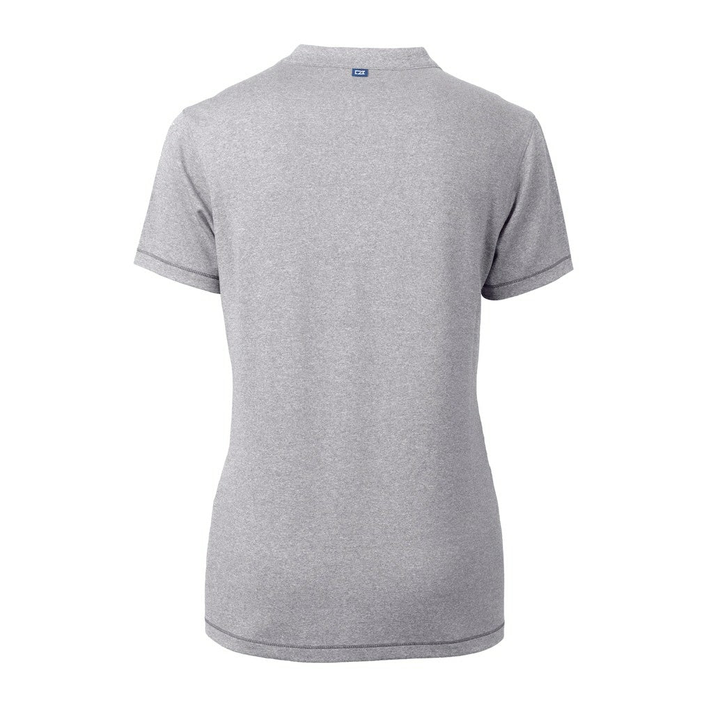 Jacksonville Jaguars Cutter & Buck Women's Helmet Logo DryTec Forge Stretch V-Neck Blade Top - Heather Gray discount