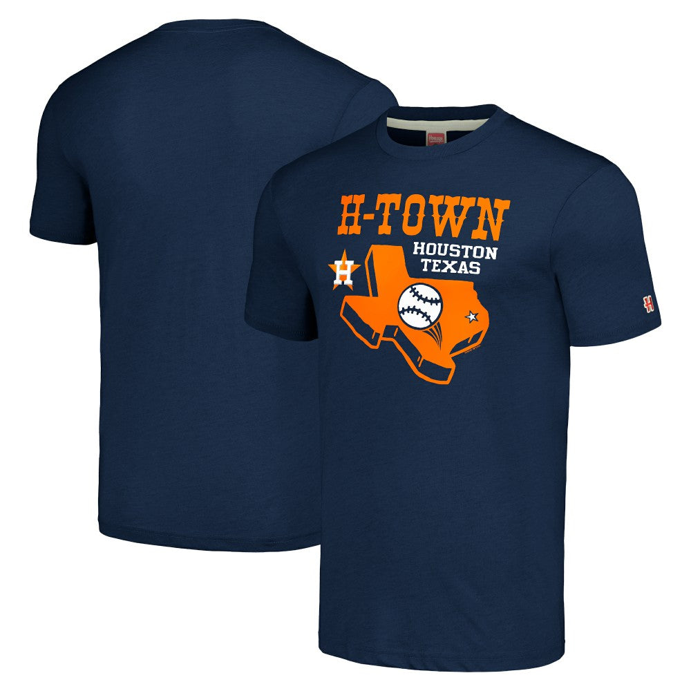 Houston Astros Homage H-Town Texas Hyper Local Tri-Blend T-Shirt - Navy
