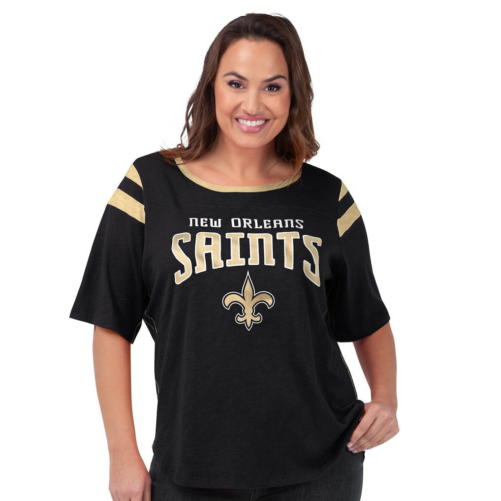 New Orleans Saints G-III 4Her by Carl Banks Women's Plus Size Linebacker T-Shirt - Black sale