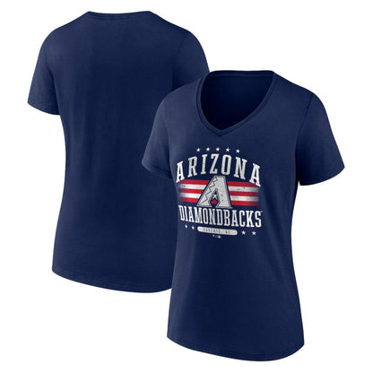 Arizona Diamondbacks Women's Americana Team V-Neck T-Shirt - Navy