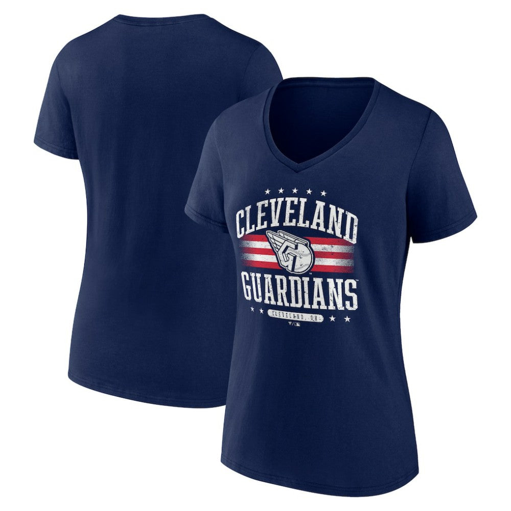 Cleveland Guardians Women's Americana Team V-Neck T-Shirt - Navy