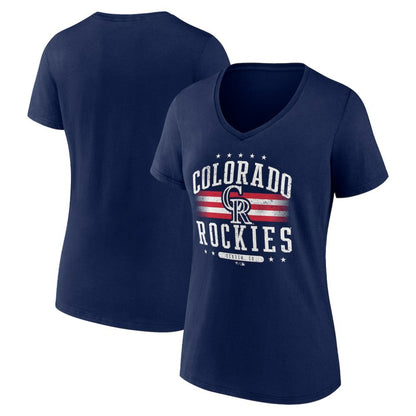 Colorado Rockies Women's Americana Team V-Neck T-Shirt - Navy