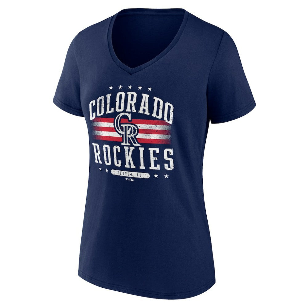 Colorado Rockies Women's Americana Team V-Neck T-Shirt - Navy