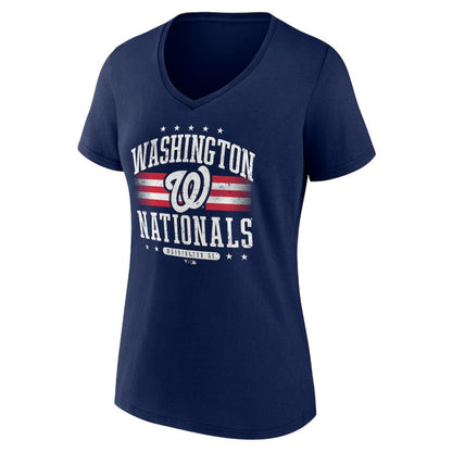 Washington Nationals Women's Americana Team V-Neck T-Shirt - Navy