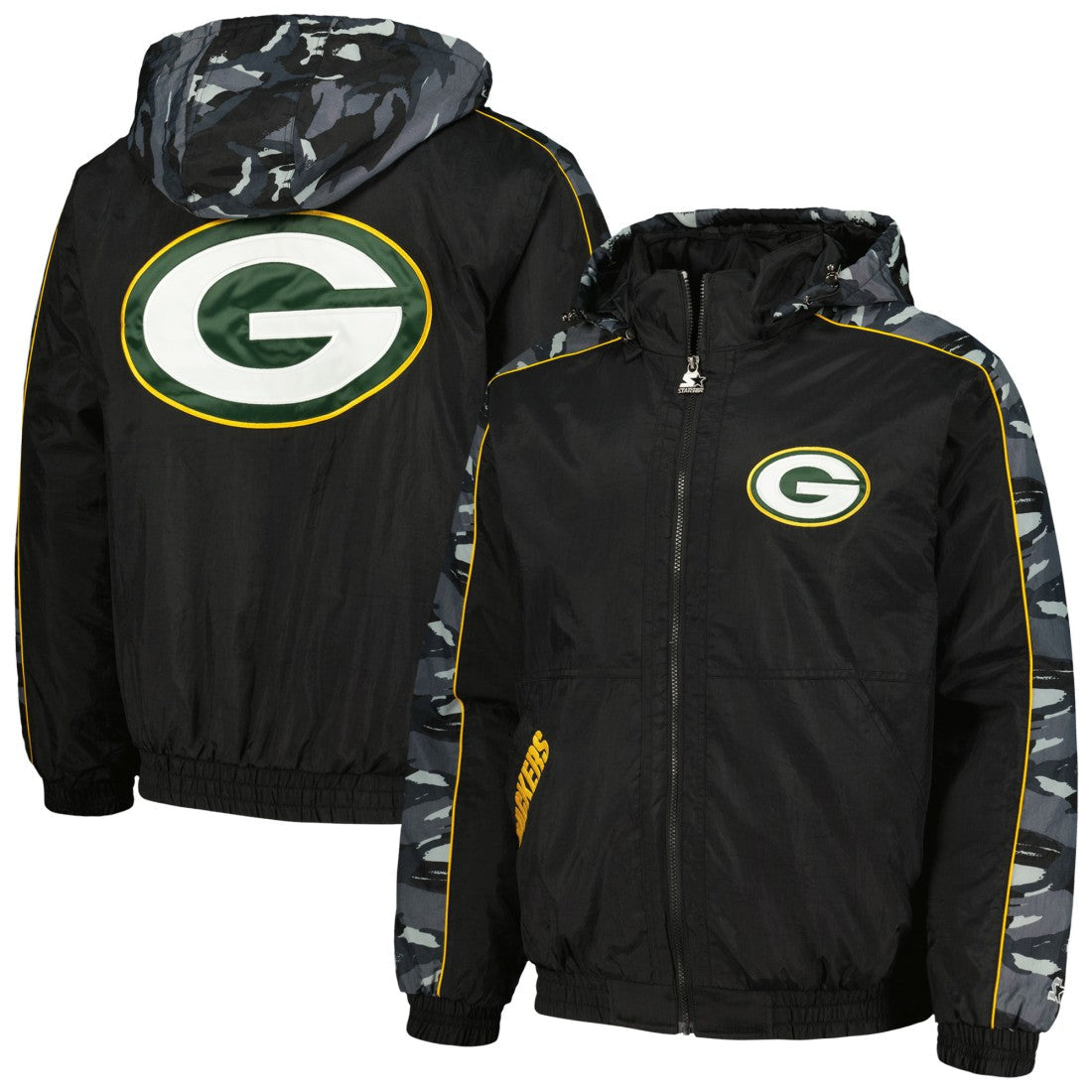 Green Bay Packers Starter Thursday Night Gridiron Full-Zip Hoodie - Black sale