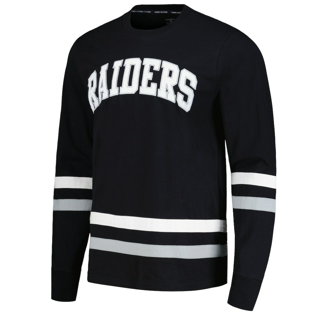 Las Vegas Raiders Tommy Hilfiger Nolan Long Sleeve T-Shirt - Black/Silver cheap