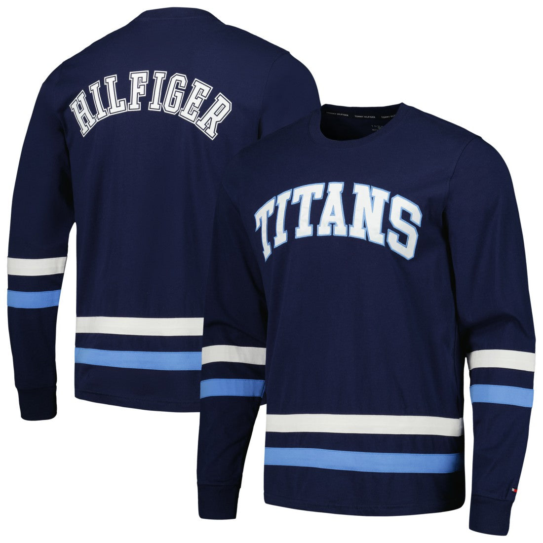 Tennessee Titans Tommy Hilfiger Nolan Long Sleeve T-Shirt - Navy/Light Blue cheap
