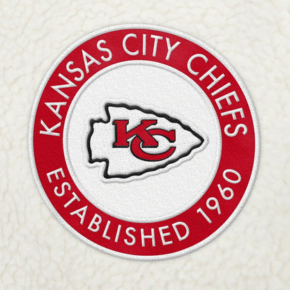 Kansas City Chiefs Tommy Hilfiger Jordan Sherpa Quarter-Zip Sweatshirt - Cream for sale