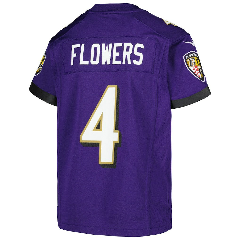 Zay Flowers Baltimore Ravens Youth Game Jersey - Purple | Nike for sale