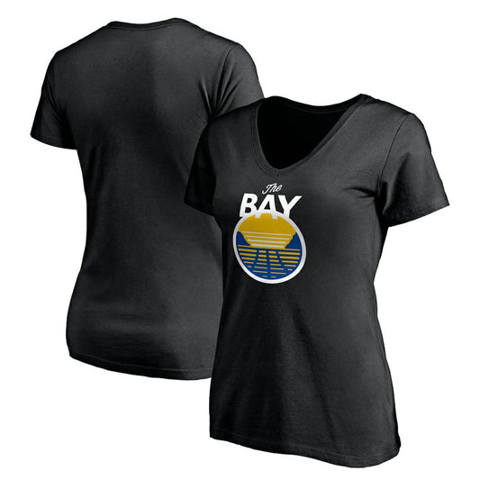 Golden State Warriors Women's Primary Logo V-Neck T-Shirt sale - Black cheap