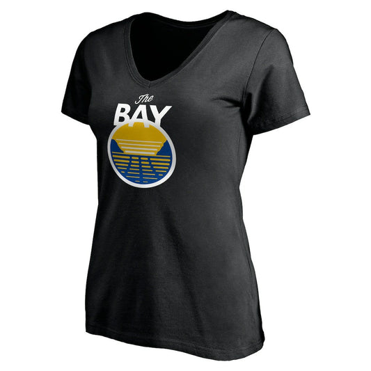 Golden State Warriors Women's Primary Logo V-Neck T-Shirt sale - Black cheap