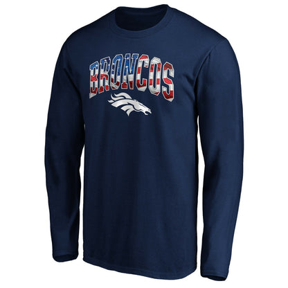 Denver Broncos Banner Wave Long Sleeve T-Shirt - Navy outlet