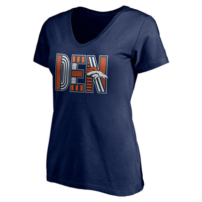Denver Broncos Women's Hometown Collection V-Neck T-Shirt - Navy cheap