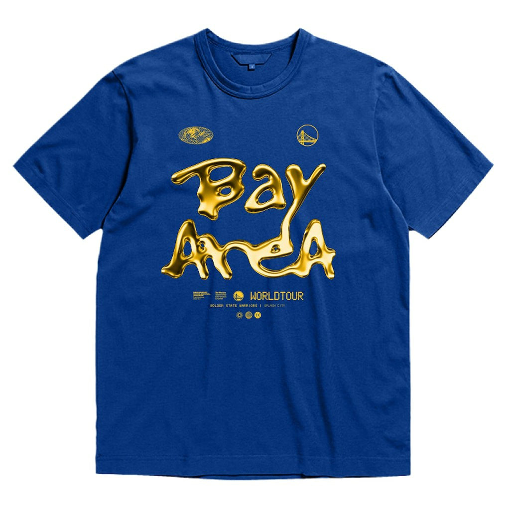 Golden State Warriors Bleacher Report x  Unisex World Tour T-Shirt - Royal | Mitchell & Ness cheap