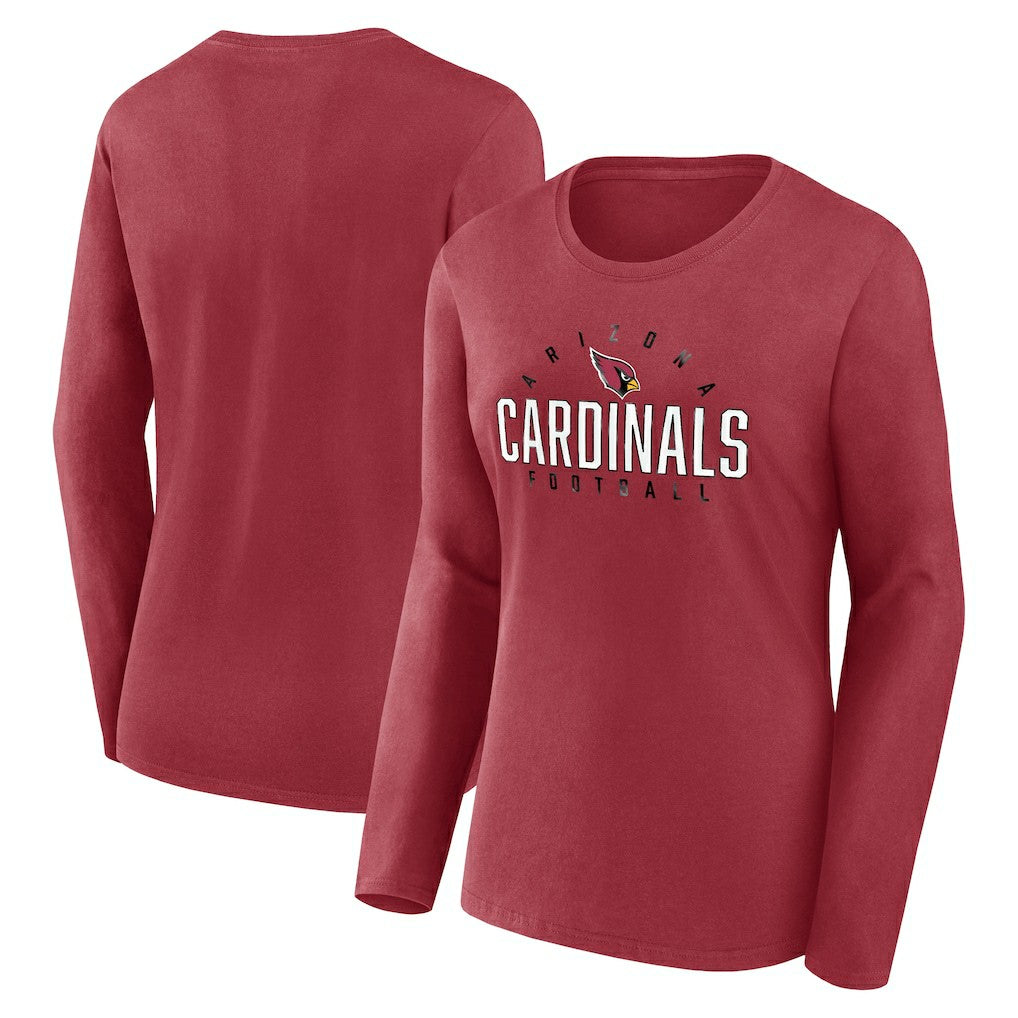 Arizona Cardinals Women's Plus Size Foiled Play Long Sleeve T-Shirt - Cardinal for sale