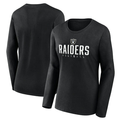 Las Vegas Raiders Women's Plus Size Foiled Play Long Sleeve T-Shirt - Black online