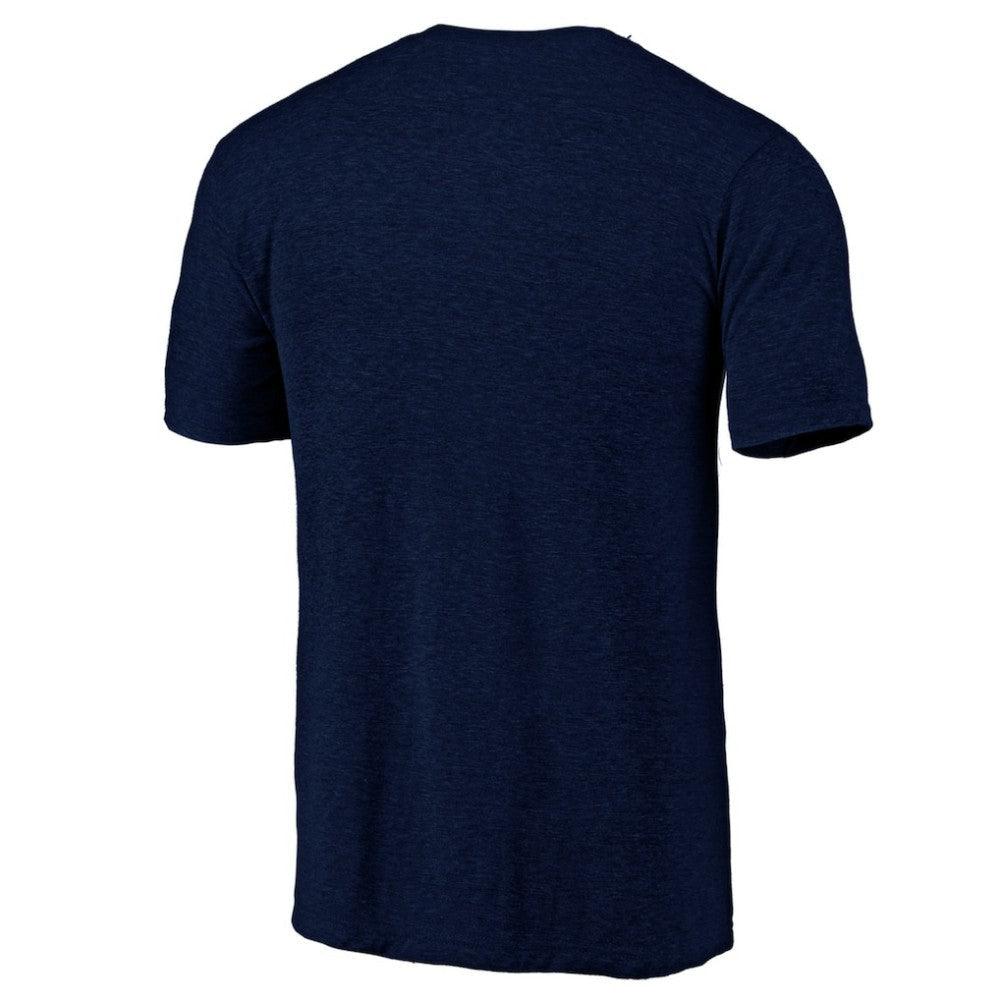 Tampa Bay Rays Official Logo Tri-Blend T-Shirt - Heather Navy