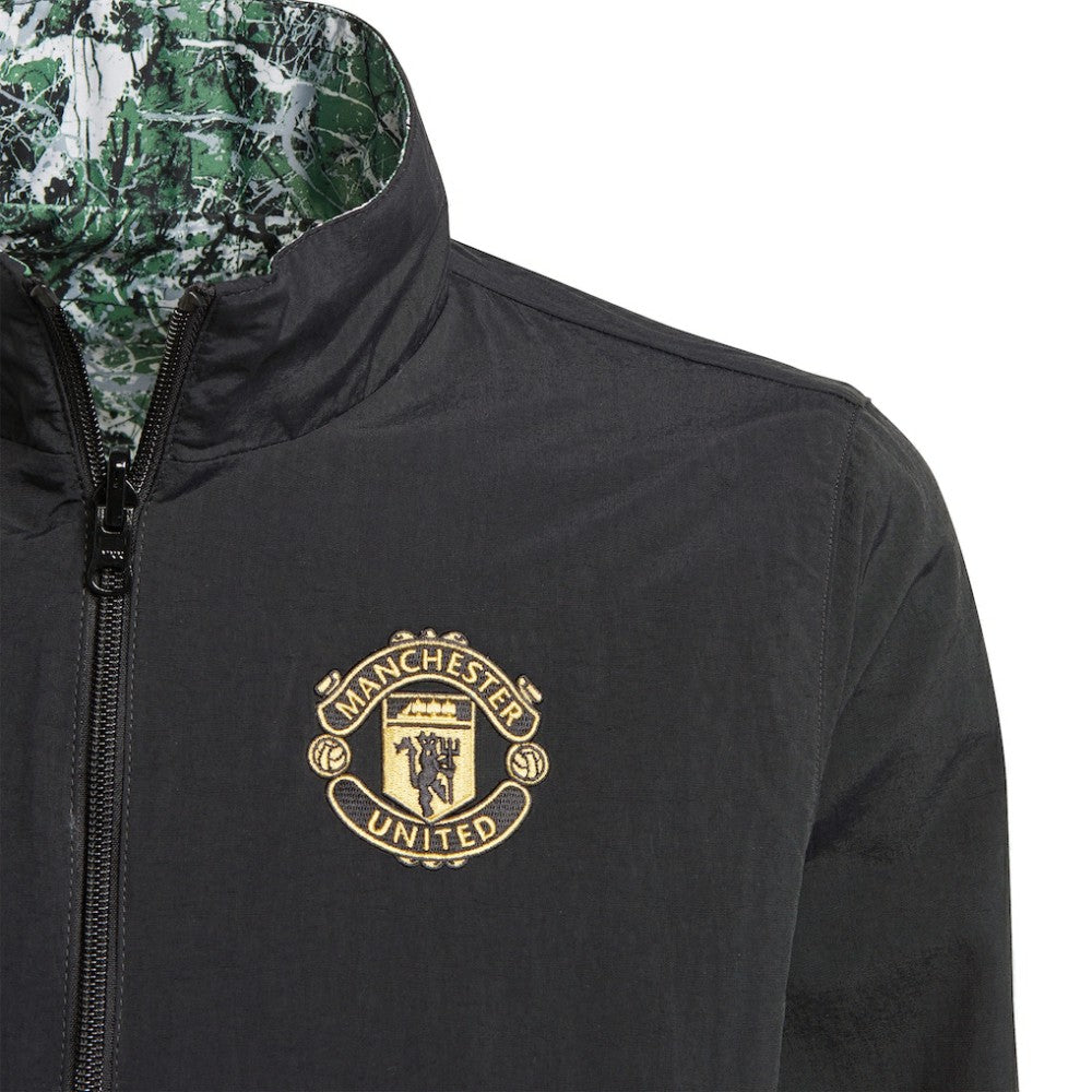 Manchester United x Stone Roses Originals Youth 2023/24 Reversible Anthem Full-Zip Jacket - Black | Adidas on sale