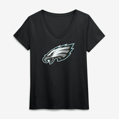 Philadelphia Eagles Logo Athletic Women's Primary Logo V-Neck T-Shirt - Black outlet