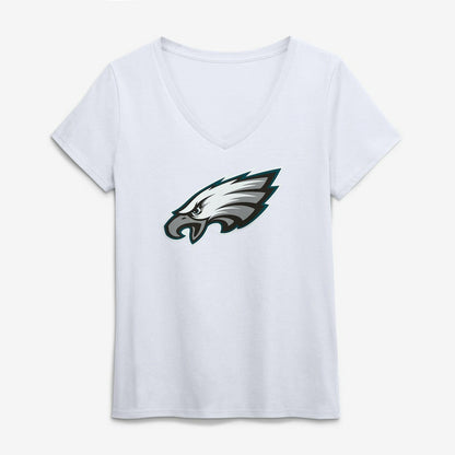 Philadelphia Eagles Logo Athletic Women's Primary Logo V-Neck T-Shirt - White cheap