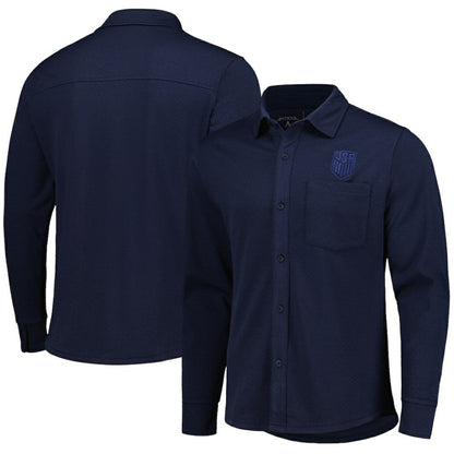 USMNT Antigua Streamer Diamond Button-Up Shacket - Navy on sale