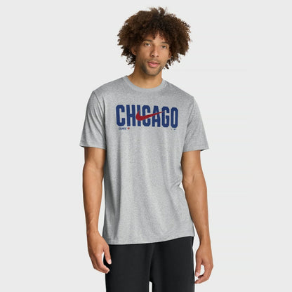 Chicago Cubs Swoosh Legend Dri-FIT T-Shirt - Heather Gray | Nike