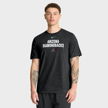 Arizona Diamondbacks Stacked Tri-Blend T-Shirt - Heather Black | Nike