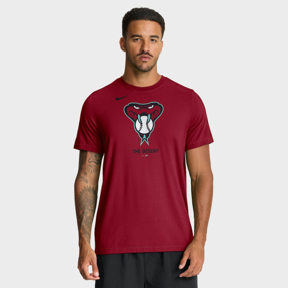 Arizona Diamondbacks Tri-Blend Logo T-Shirt - Red | Nike