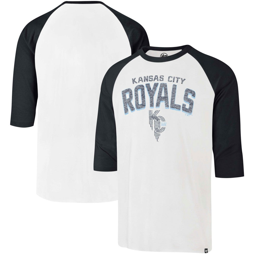 Kansas City Royals City Connect Crescent Franklin Raglan 3/4-Sleeve T-Shirt - Cream | 47 brand