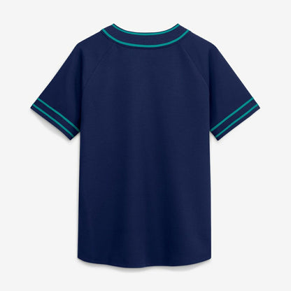 Seattle Mariners Women's Diva Race Ahead Raglan V-Neck T-Shirt - Navy