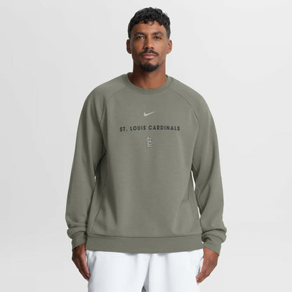 St. Louis Cardinals Statement Primary Raglan Dri-FIT Sweatshirt - Olive | Nike
