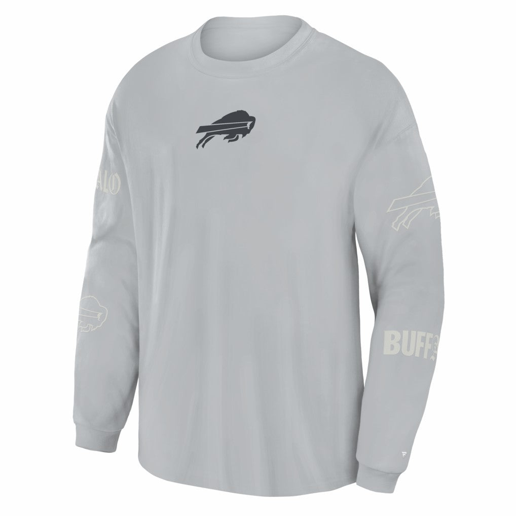 Buffalo Bills Oversized Type Play Long Sleeve T-Shirt - Gray cheap
