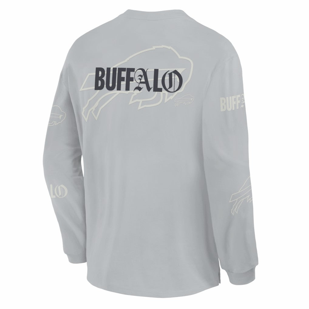 Buffalo Bills Oversized Type Play Long Sleeve T-Shirt - Gray cheap