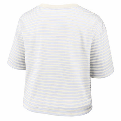Buffalo Bills Women's Striped Cropped T-Shirt - White/Cream | Nike for sale