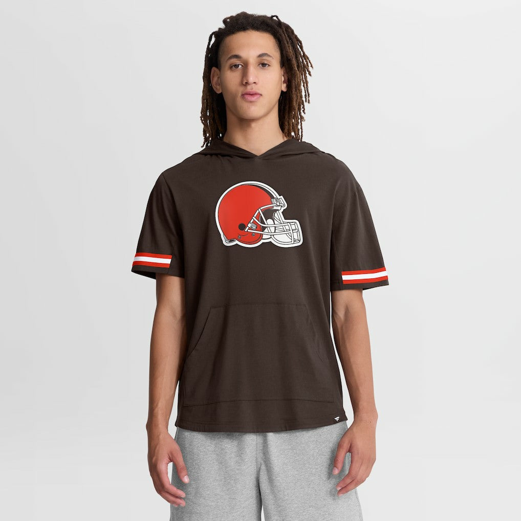 Cleveland Browns Optimal Play Short Sleeve Hooded T-Shirt - Brown discount