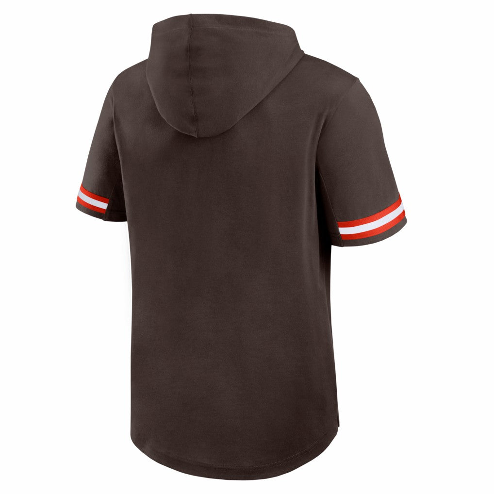 Cleveland Browns Optimal Play Short Sleeve Hooded T-Shirt - Brown discount