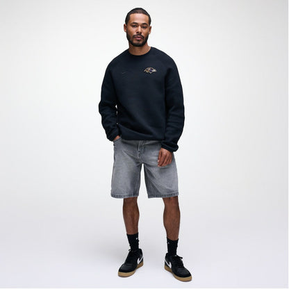 Baltimore Ravens Tech Fleece Raglan Sweatshirt - Black | Nike outlet