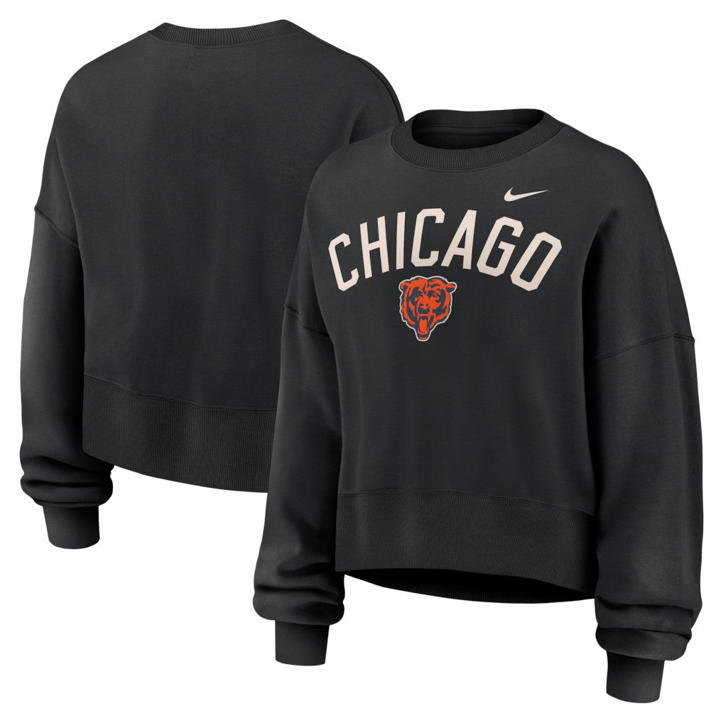 Chicago Bears Women's Oversized High Hip Legacy Arch Phoenix Fleece Sweatshirt - Black | Nike cheap