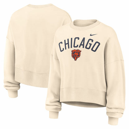 Chicago Bears Women's Oversized High Hip Legacy Arch Phoenix Fleece Sweatshirt - Natural | Nike outlet