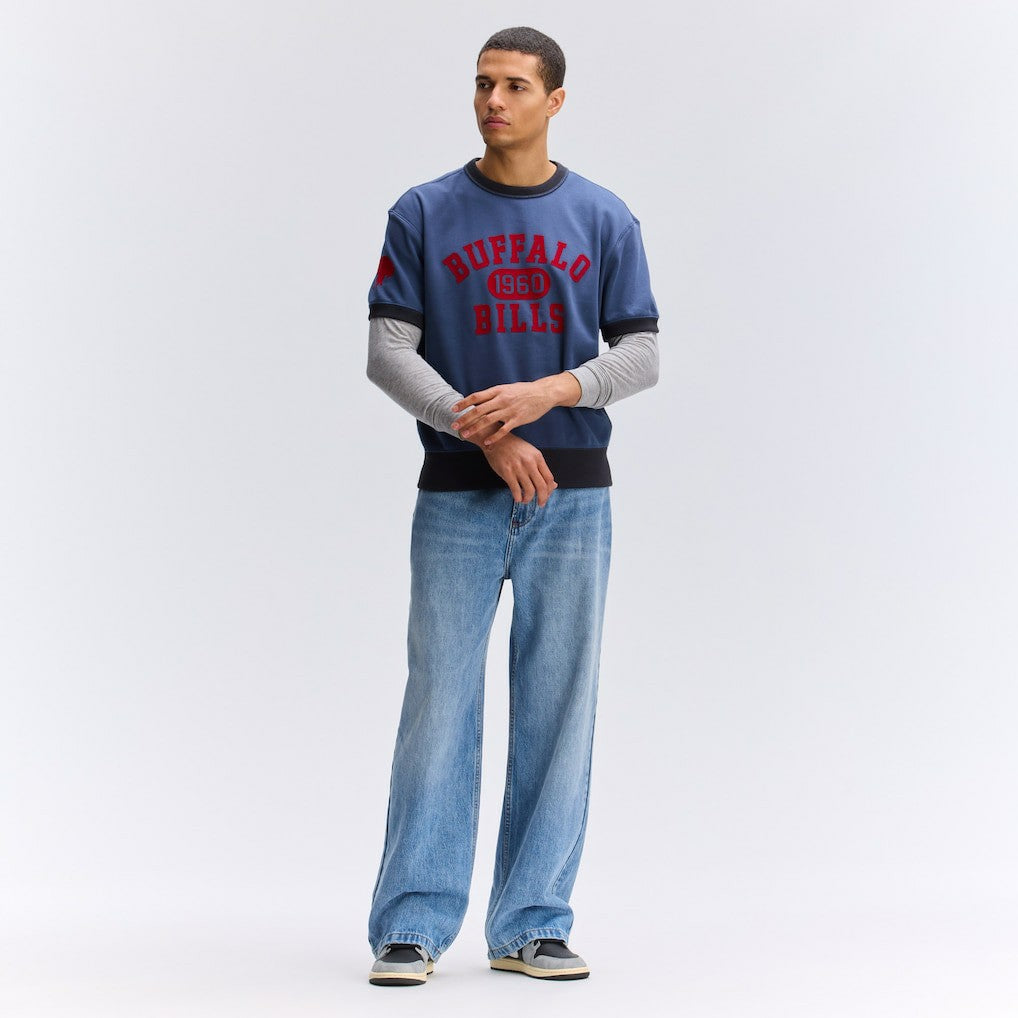 Buffalo Bills IconicFleece Short Sleeve Sweatshirt - Royal outlet