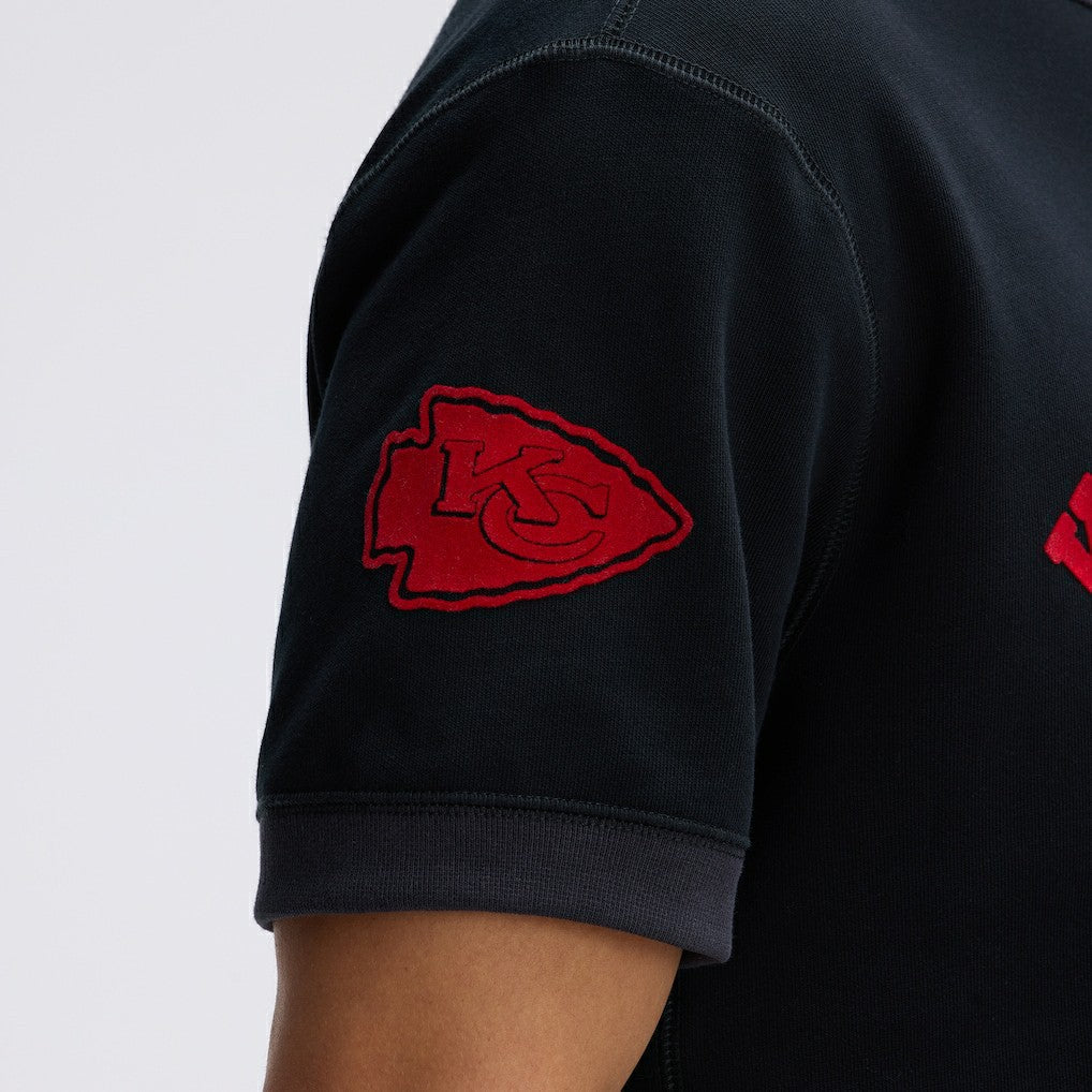 Kansas City Chiefs IconicFleece Short Sleeve Sweatshirt - Black online