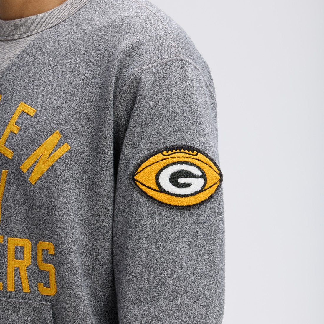 Green Bay Packers IconicFleece Pocket Sweatshirt - Athletic Heather Gray for sale