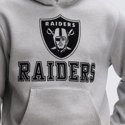 Las Vegas Raiders IconicFleece Flocked Hoodie - Heather Gray sale