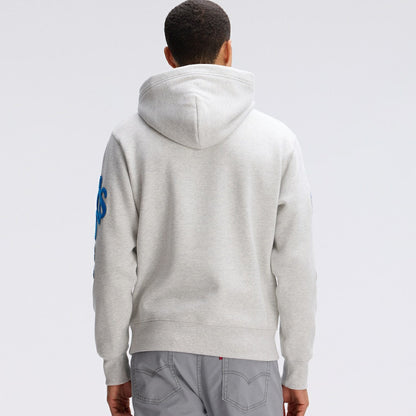 Detroit Lions IconicFleece Letterman Hoodie - Heather Gray for sale