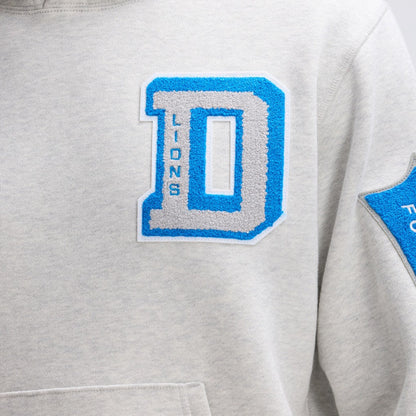 Detroit Lions IconicFleece Letterman Hoodie - Heather Gray for sale
