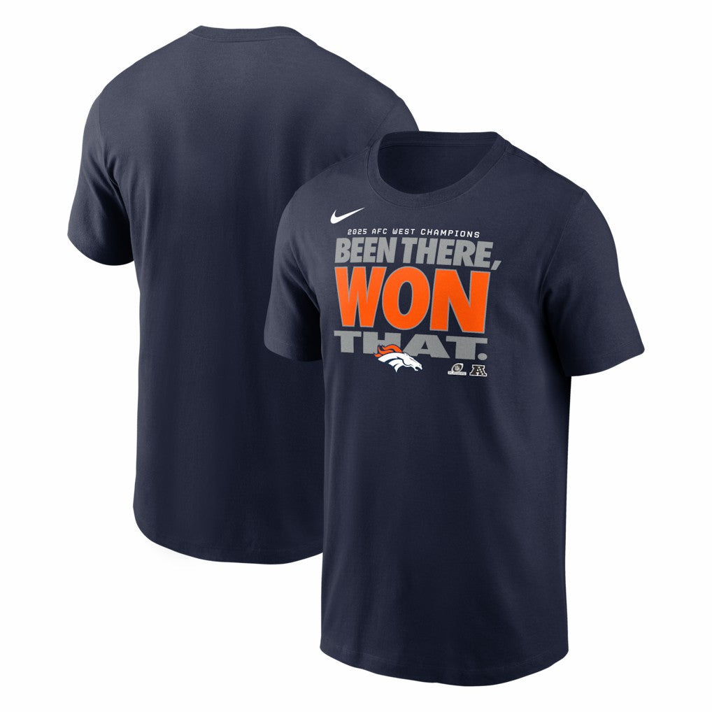 Denver Broncos 2025 AFC West Division Champions Locker Room Trophy Collection T-Shirt - Navy | Nike for sale