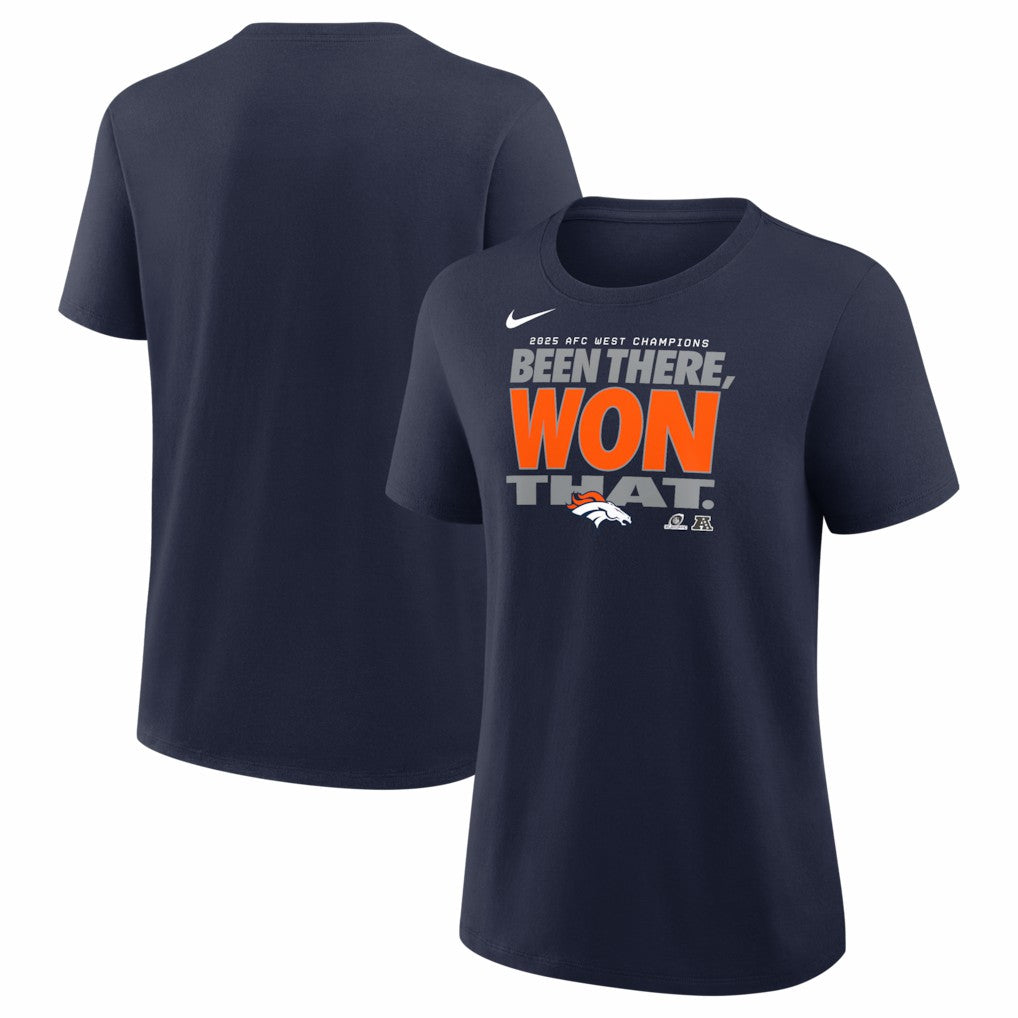 Denver Broncos Women's 2025 AFC West Division Champions Locker Room Trophy Collection T-Shirt - Navy | Nike online