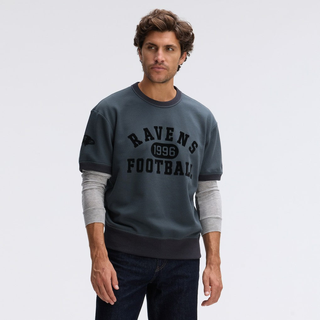 Baltimore Ravens IconicFleece Short Sleeve Sweatshirt - Charcoal outlet